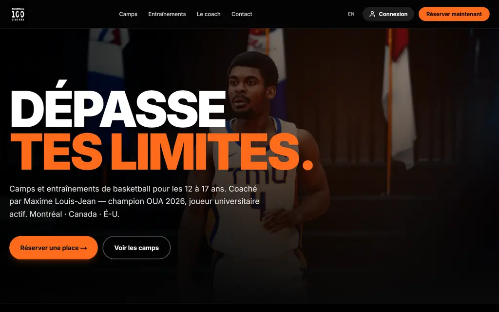 Basketball 100 Limites website
