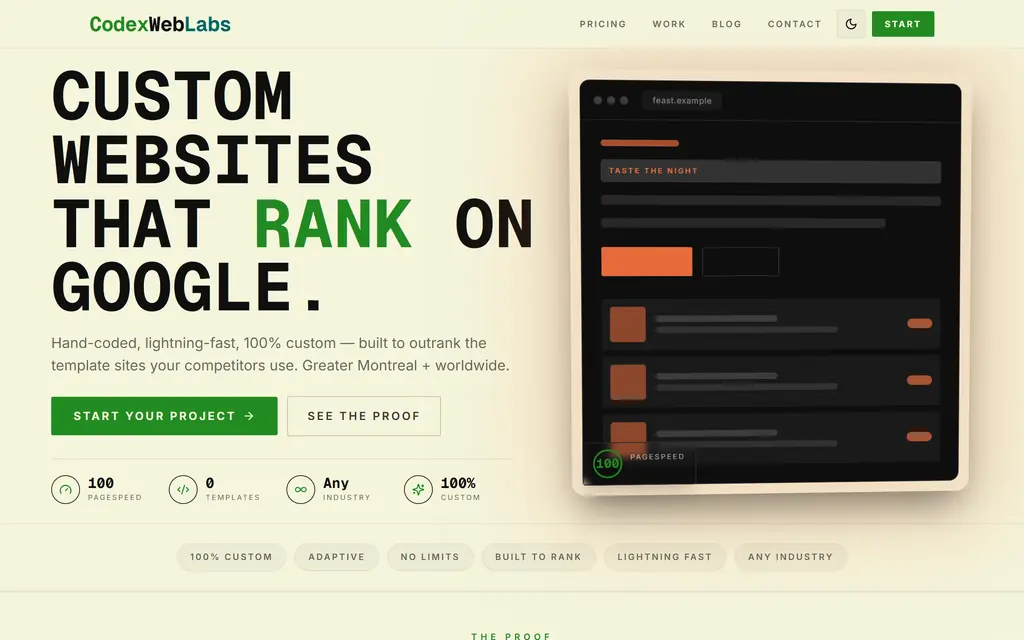 CodexWebLabs website